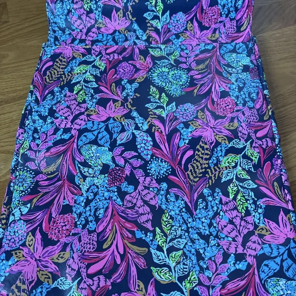 NWT LILLY PULITZER LAPTOP CASE, LEATHERETTE W/POCKET COMPUTERS CALYPSO COAST 14